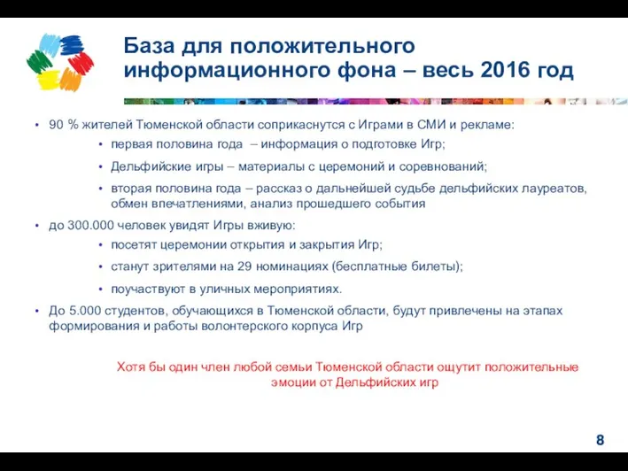 База для положительного информационного фона – весь 2016 год 90