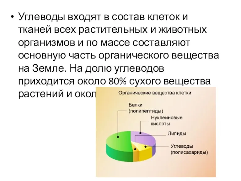 Углеводы входят в состав клеток и тканей всех растительных и