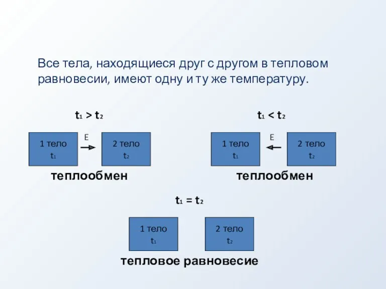 Все тела, находящиеся друг с другом в тепловом равновесии, имеют