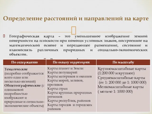 Географическая карта – это уменьшенное изображение земной поверхности на плоскости