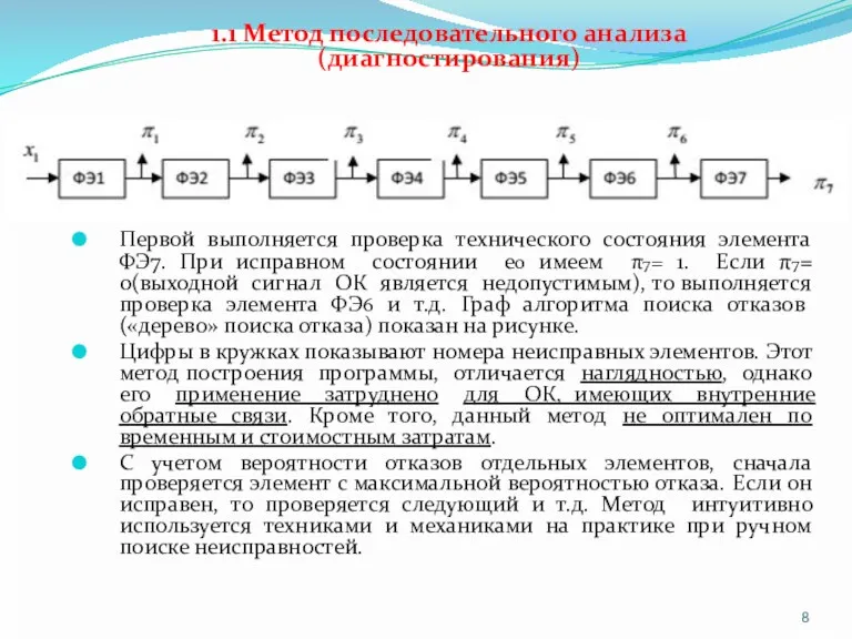 1.1 Метод последовательного анализа (диагностирования) Первой выполняется проверка технического состояния