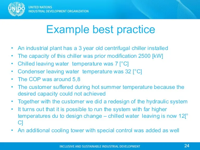 Example best practice An industrial plant has a 3 year