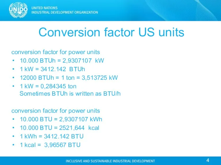 Conversion factor US units conversion factor for power units 10.000