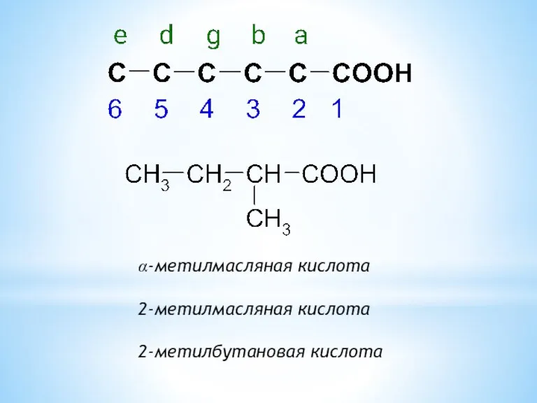 α-метилмасляная кислота 2-метилмасляная кислота 2-метилбутановая кислота