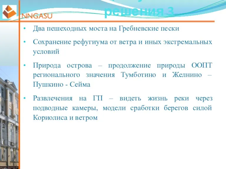 NNGASU Концептуальные решения 3 Два пешеходных моста на Гребневские пески