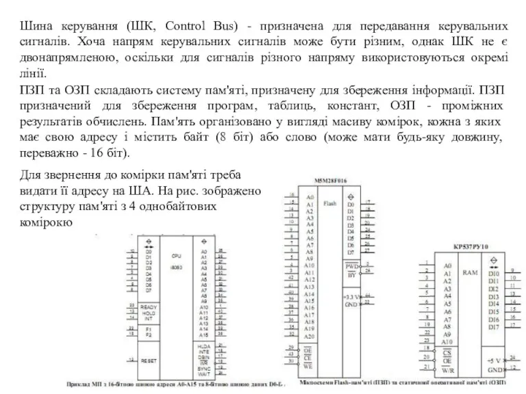 Шина керування (ШК, Control Bus) - призначена для передавання керувальних