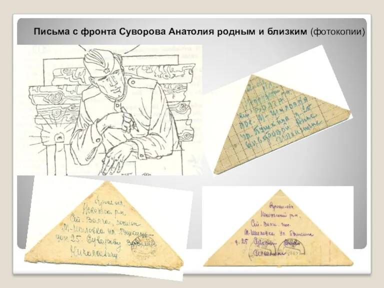 Письма с фронта Суворова Анатолия родным и близким (фотокопии)