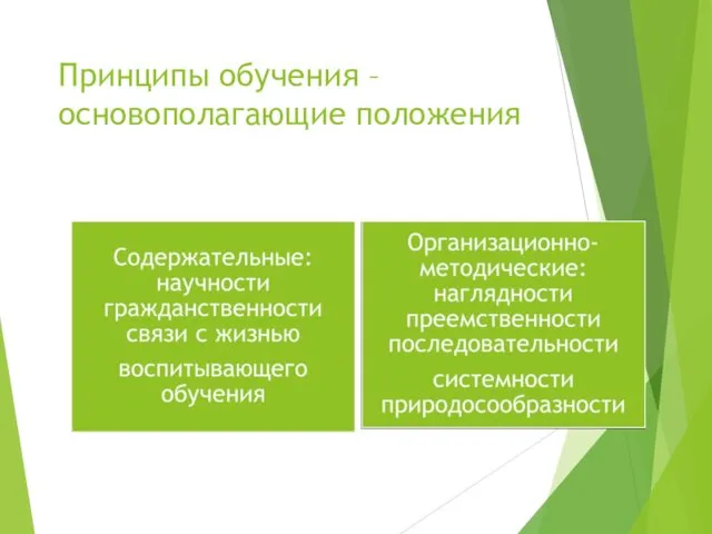 Принципы обучения – основополагающие положения