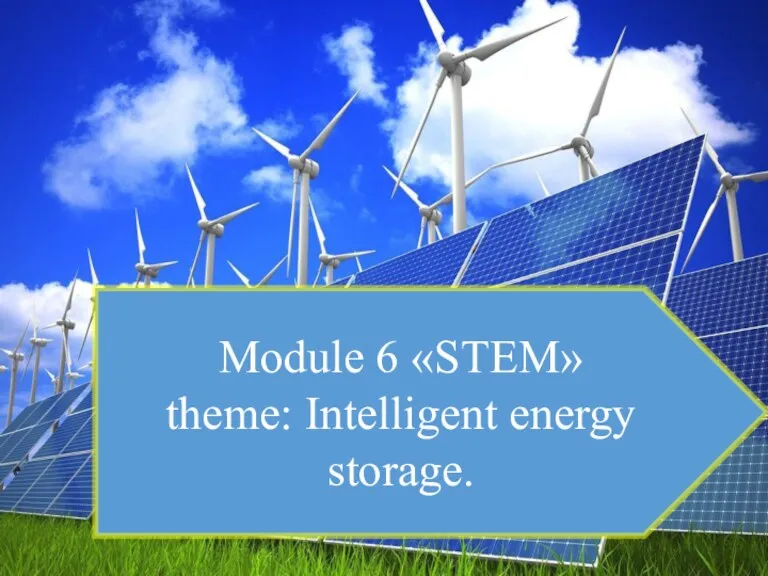 Module 6 «STEM» theme: Intelligent energy storage.