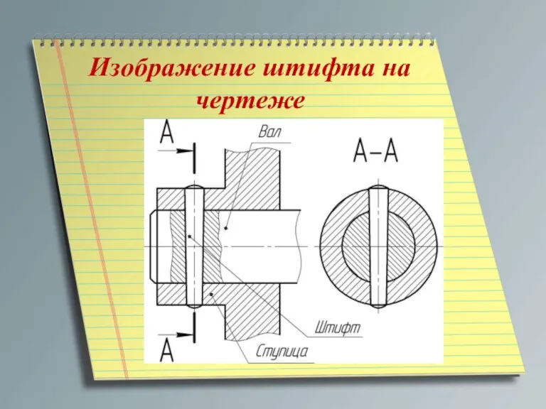 Изображение штифта на чертеже