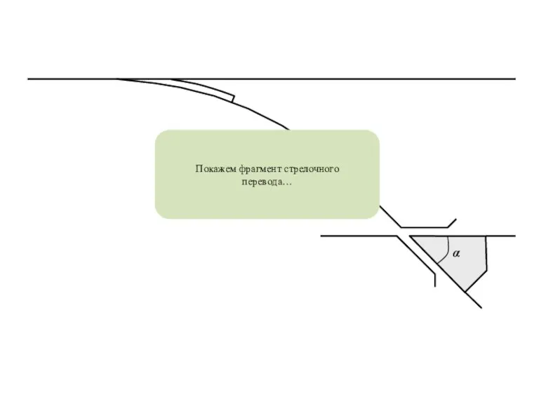 α Покажем фрагмент стрелочного перевода…