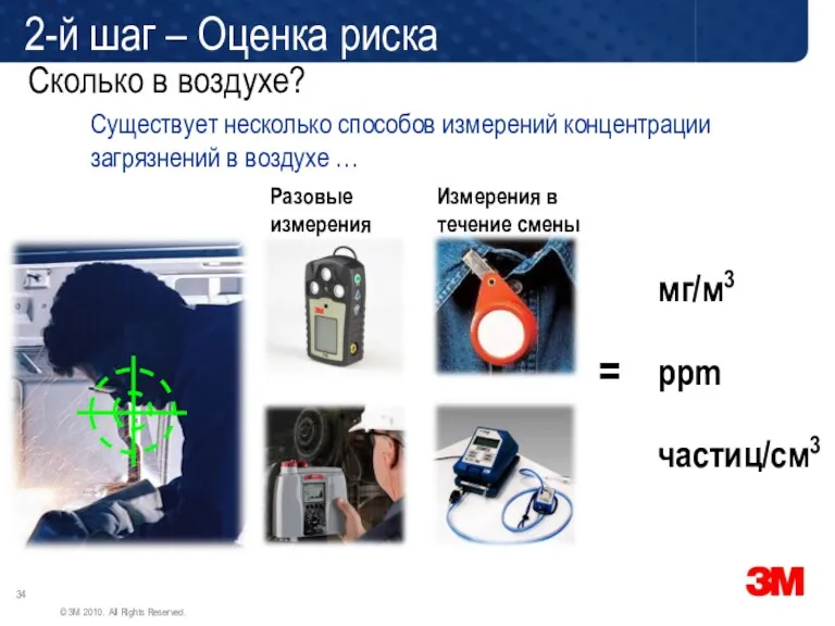 Сколько в воздухе? = мг/м3 ppm частиц/см3 Существует несколько способов