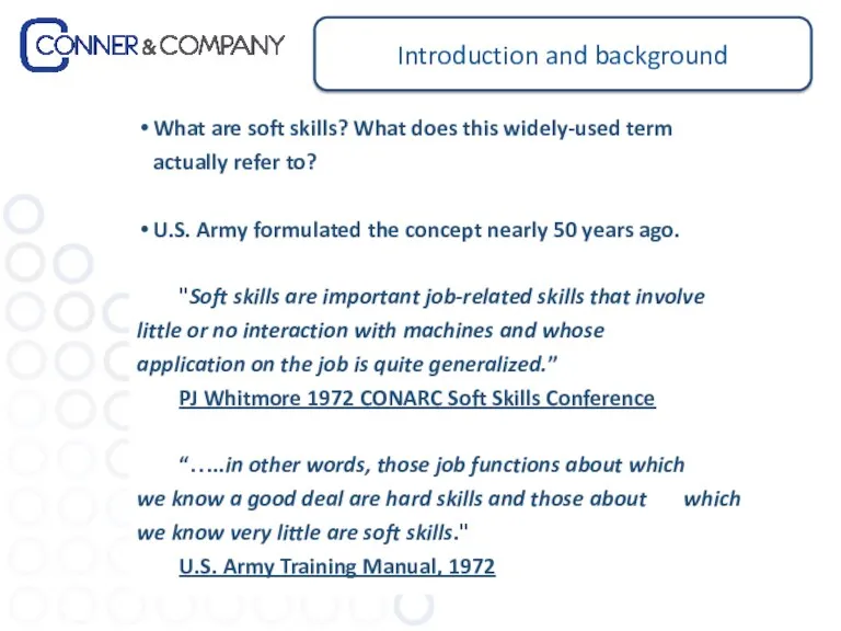 Introduction and background What are soft skills? What does this widely-used term actually