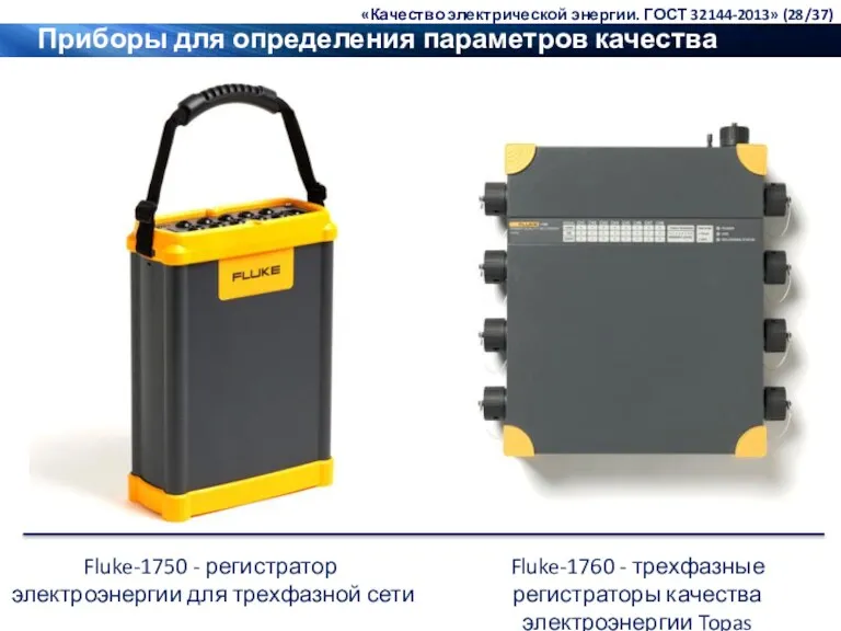 Приборы для определения параметров качества электроэнергии «Качество электрической энергии. ГОСТ