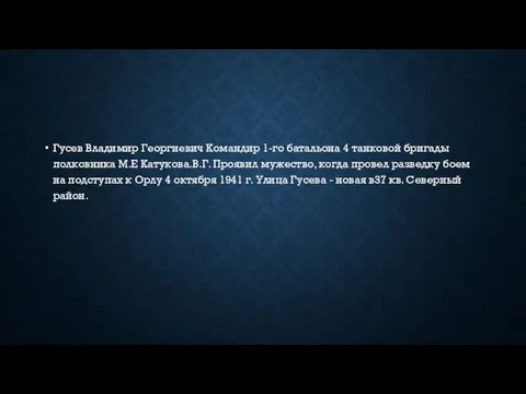 Гусев Владимир Георгиевич Командир 1-го батальона 4 танковой бригады полковника