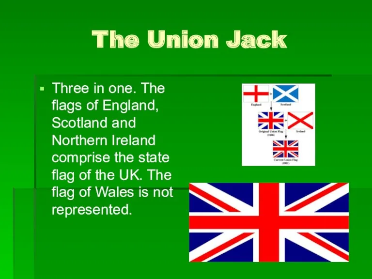 The Union Jack Three in one. The flags of England,