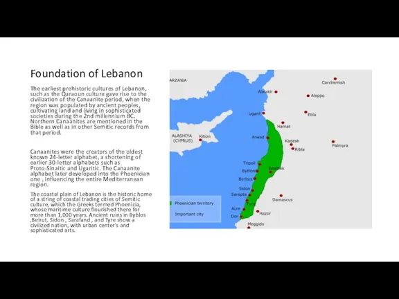 Foundation of Lebanon The earliest prehistoric cultures of Lebanon, such