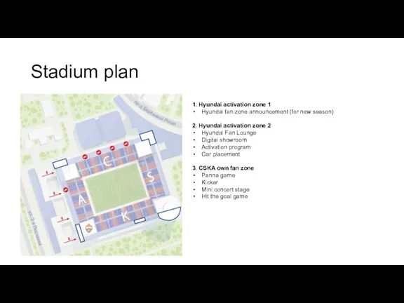 Stadium plan 1. Hyundai activation zone 1 Hyundai fan zone