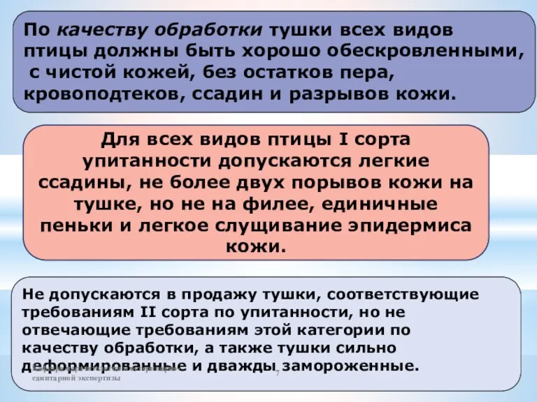 По качеству обработки тушки всех видов птицы должны быть хорошо