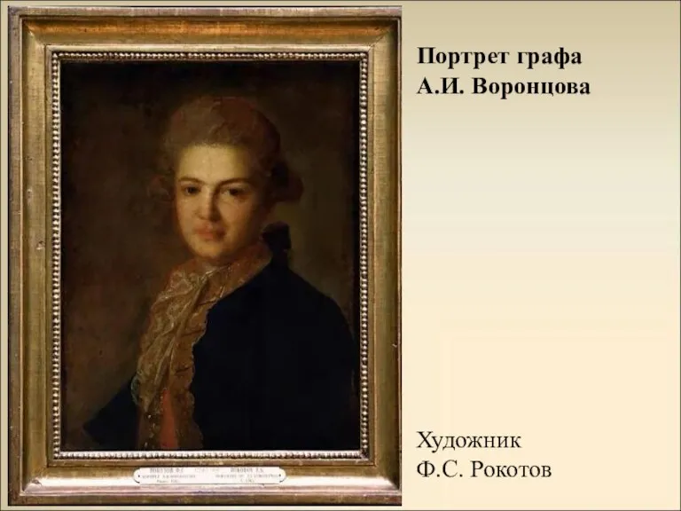 Портрет графа А.И. Воронцова Художник Ф.С. Рокотов