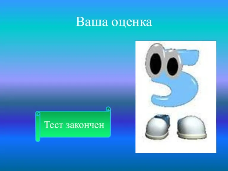 Ваша оценка Тест закончен