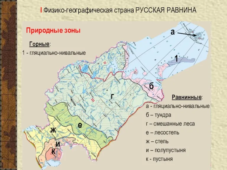 I Физико-географическая страна РУССКАЯ РАВНИНА а г е ж и