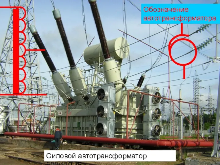 Силовой автотрансформатор 500/110 кВ Обозначение автотрансформатора