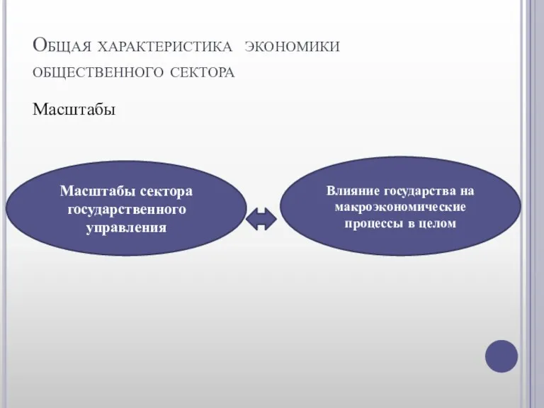 Общая характеристика экономики общественного сектора Масштабы Масштабы сектора государственного управления