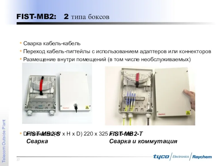 FIST-MB2-S Сварка FIST-MB2-T Сварка и коммутация FIST-MB2: 2 типа боксов