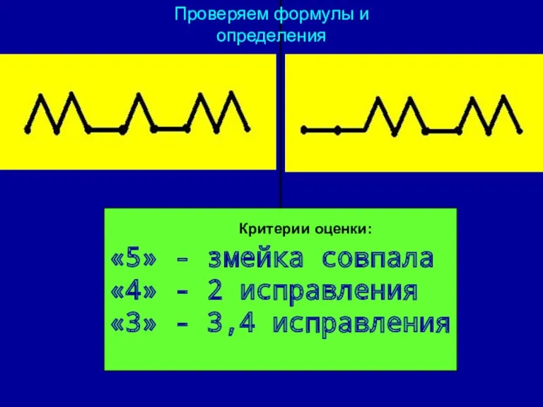 «5» - змейка совпала «4» - 2 исправления «3» -