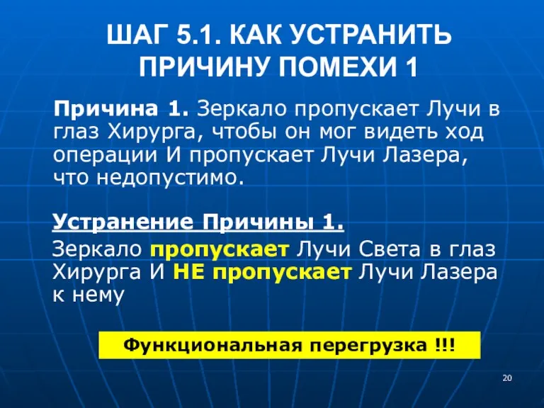 ШАГ 5.1. КАК УСТРАНИТЬ ПРИЧИНУ ПОМЕХИ 1 Причина 1. Зеркало