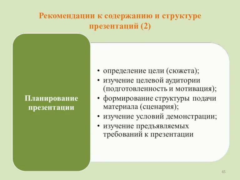 Рекомендации к содержанию и структуре презентаций (2)