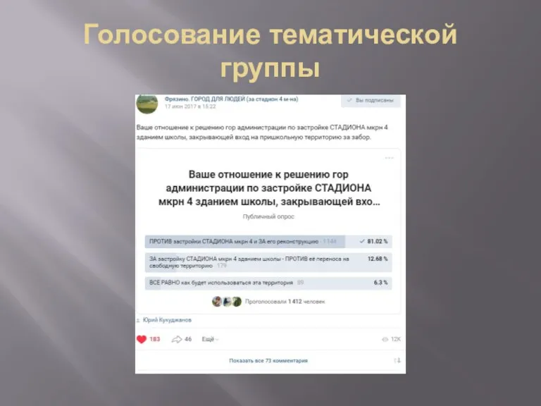 Голосование тематической группы