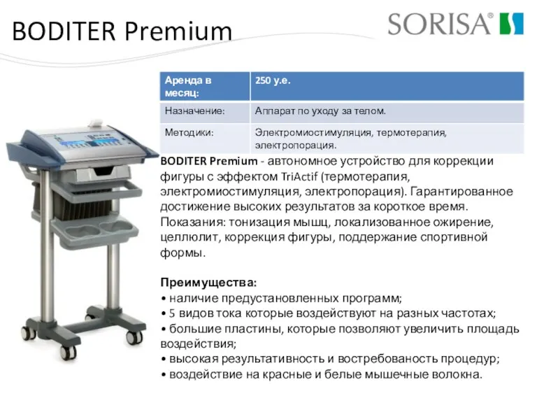 BODITER Premium BODITER Premium - автономное устройство для коррекции фигуры с эффектом TriActif