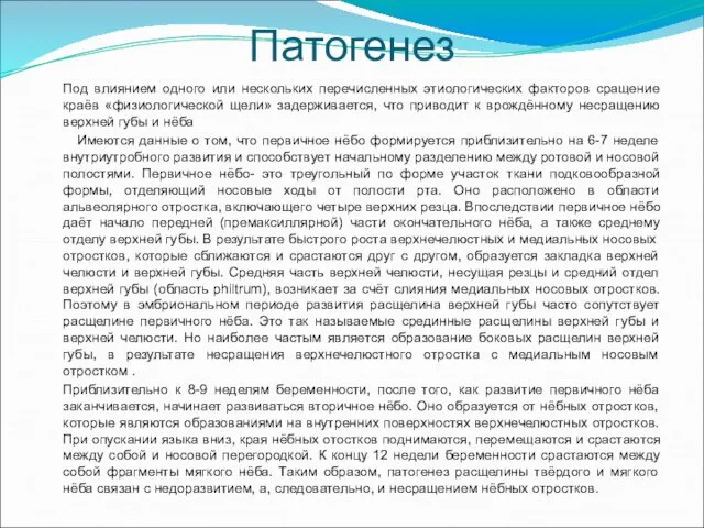 Патогенез Под влиянием одного или нескольких перечисленных этиологических факторов сращение