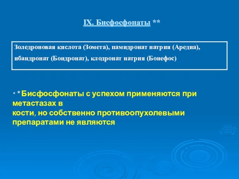 IX. Бисфосфонаты ** * * Бисфосфонаты с успехом применяются при