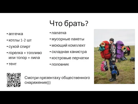 Что брать? аптечка котлы 1-2 шт сухой спирт горелка +