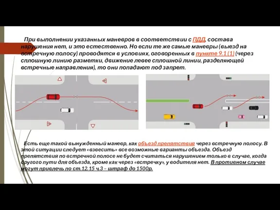 При выполнении указанных маневров в соответствии с ПДД, состава нарушения