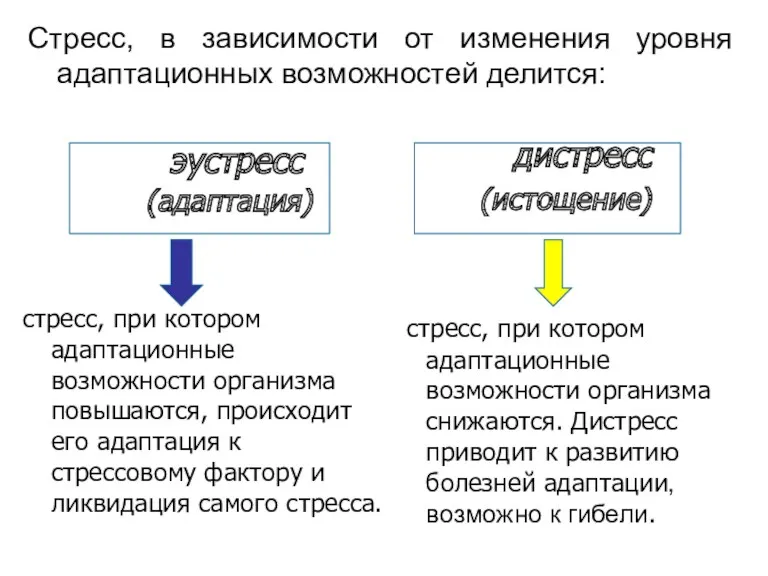 эустресс стресс, при котором адаптационные возможности организма повышаются, происходит его