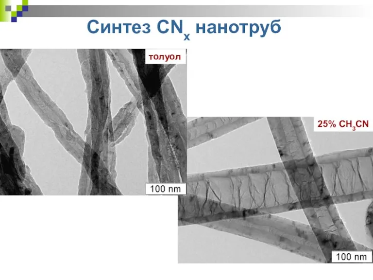 Синтез CNx нанотруб толуол 25% СH3CN