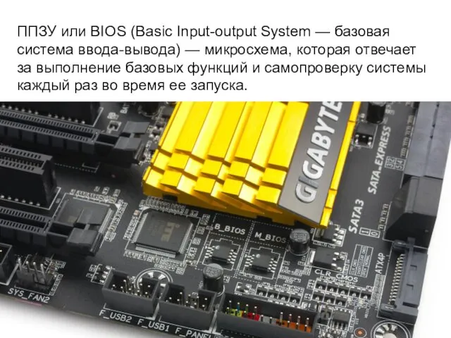 ППЗУ или BIOS (Basic Input-output System — базовая система ввода-вывода)