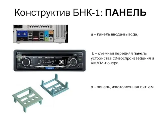 Конструктив БНК-1: ПАНЕЛЬ а – панель ввода-вывода; б – съемная