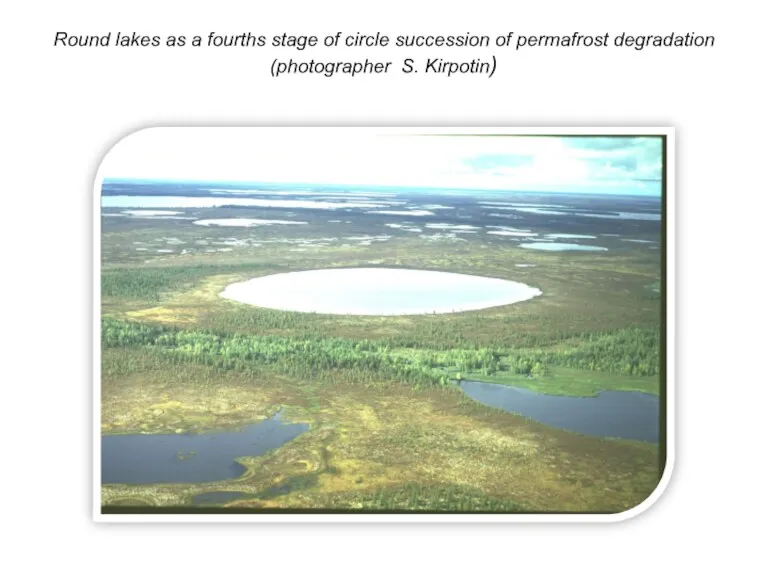 Round lakes as a fourths stage of circle succession of permafrost degradation (photographer S. Kirpotin)