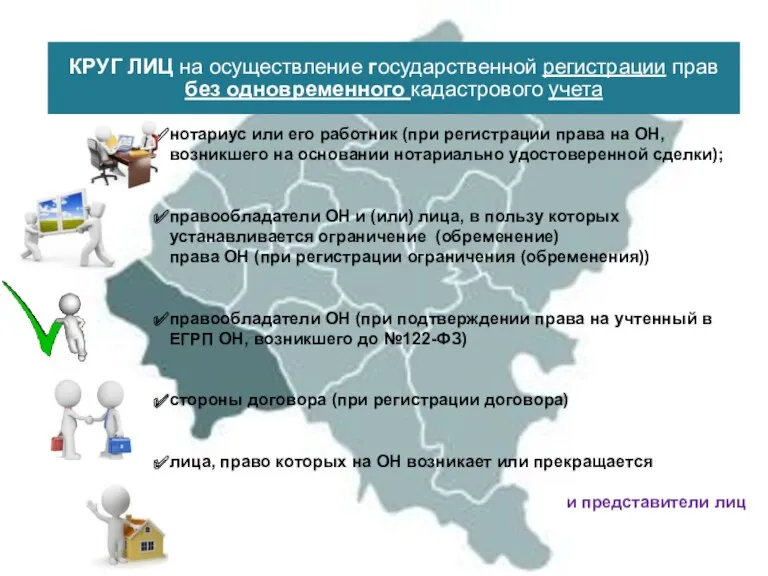 КРУГ ЛИЦ на осуществление государственной регистрации прав без одновременного кадастрового