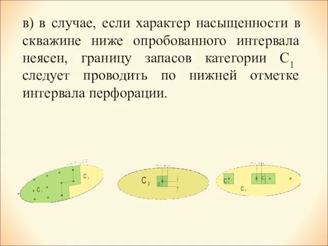 в) в случае, если характер насыщенности в скважине ниже опробованного