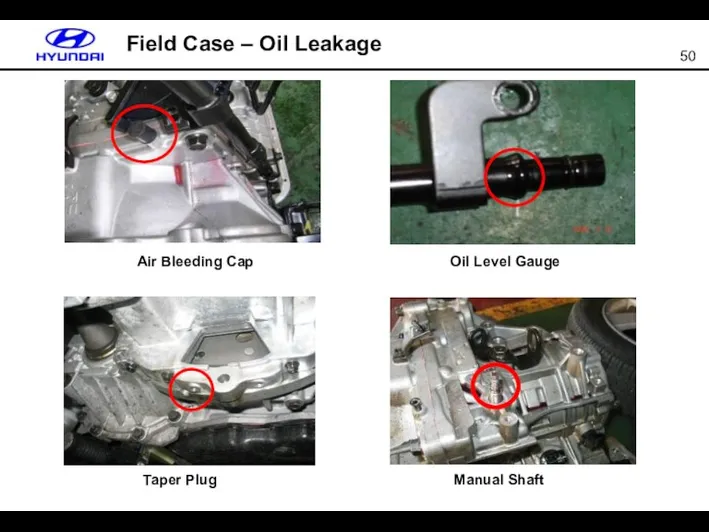 Field Case – Oil Leakage Air Bleeding Cap Oil Level Gauge Taper Plug Manual Shaft