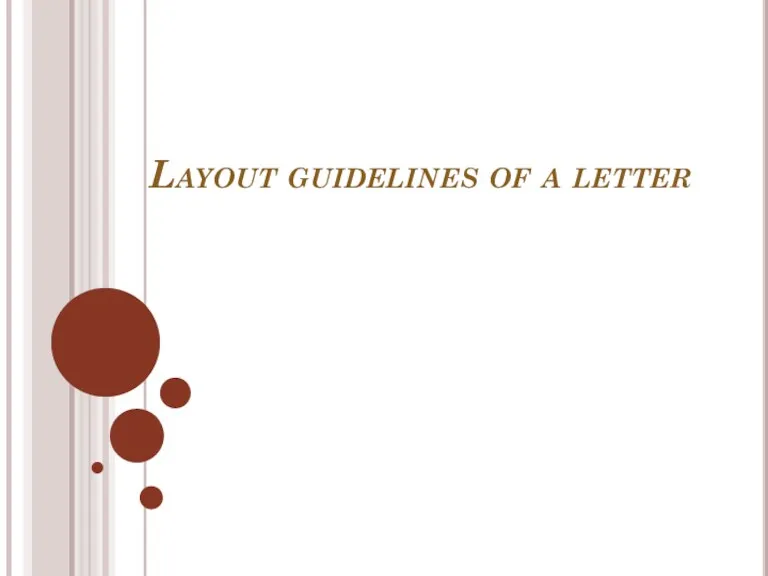 Layout guidelines of a letter