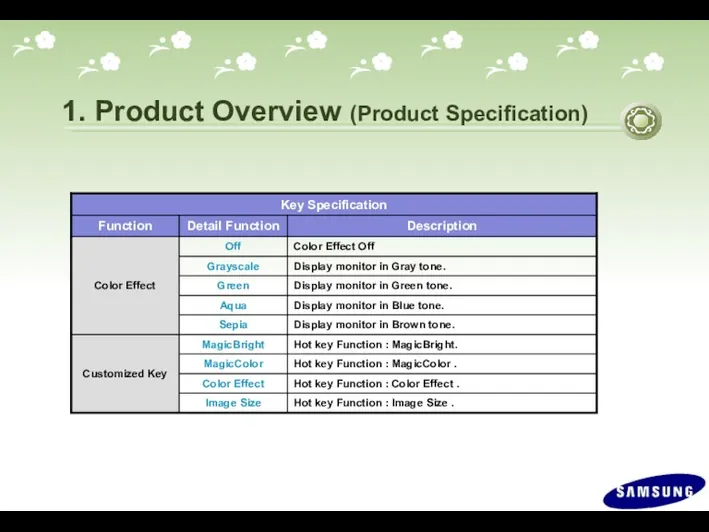 1. Product Overview (Product Specification)
