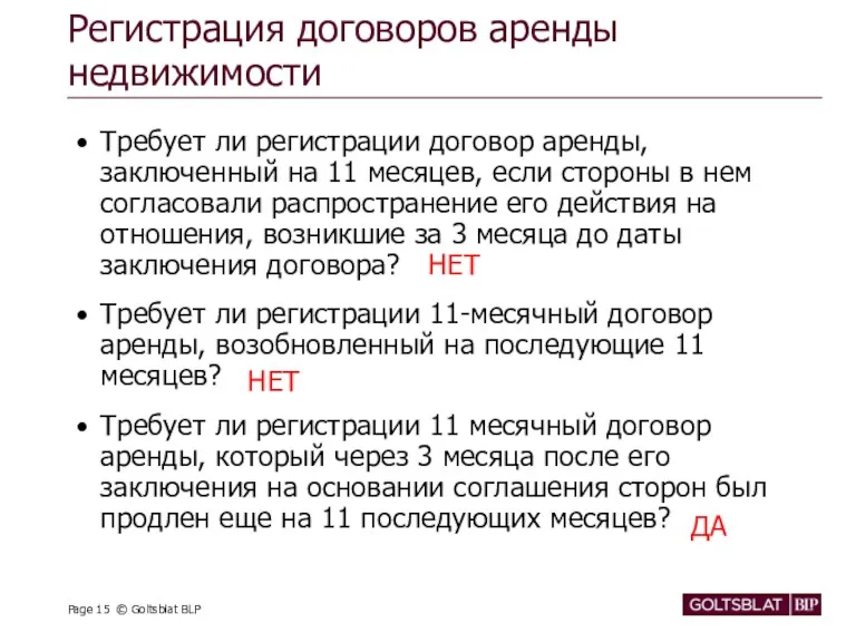 Регистрация договоров аренды недвижимости Требует ли регистрации договор аренды, заключенный