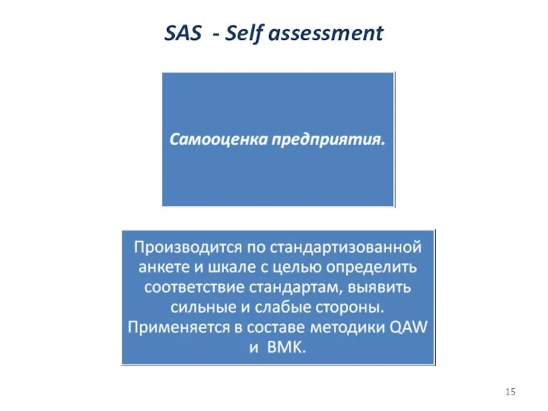 SAS - Self assessment